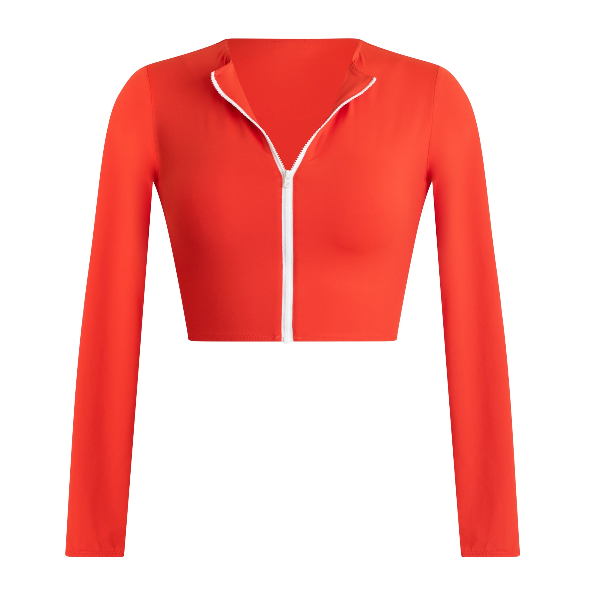 Aima Dora - Zip Up Short Rash Guard - UPV 50+ sun protection - Front / papaya-solo - papaya-solo