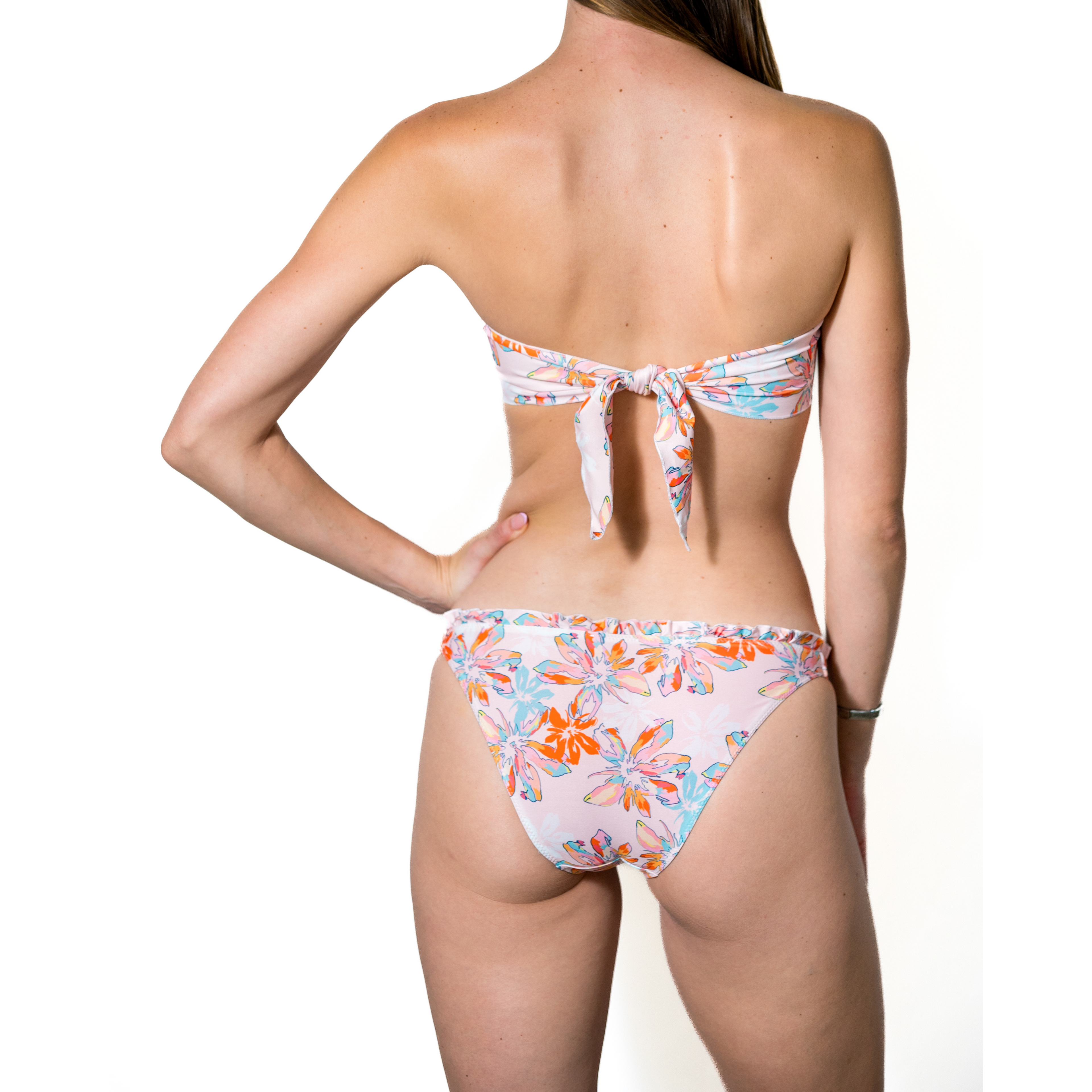 Aima Dora-Fru Fru Bandeau Top - Back / Hibiscus - Hibiscus
