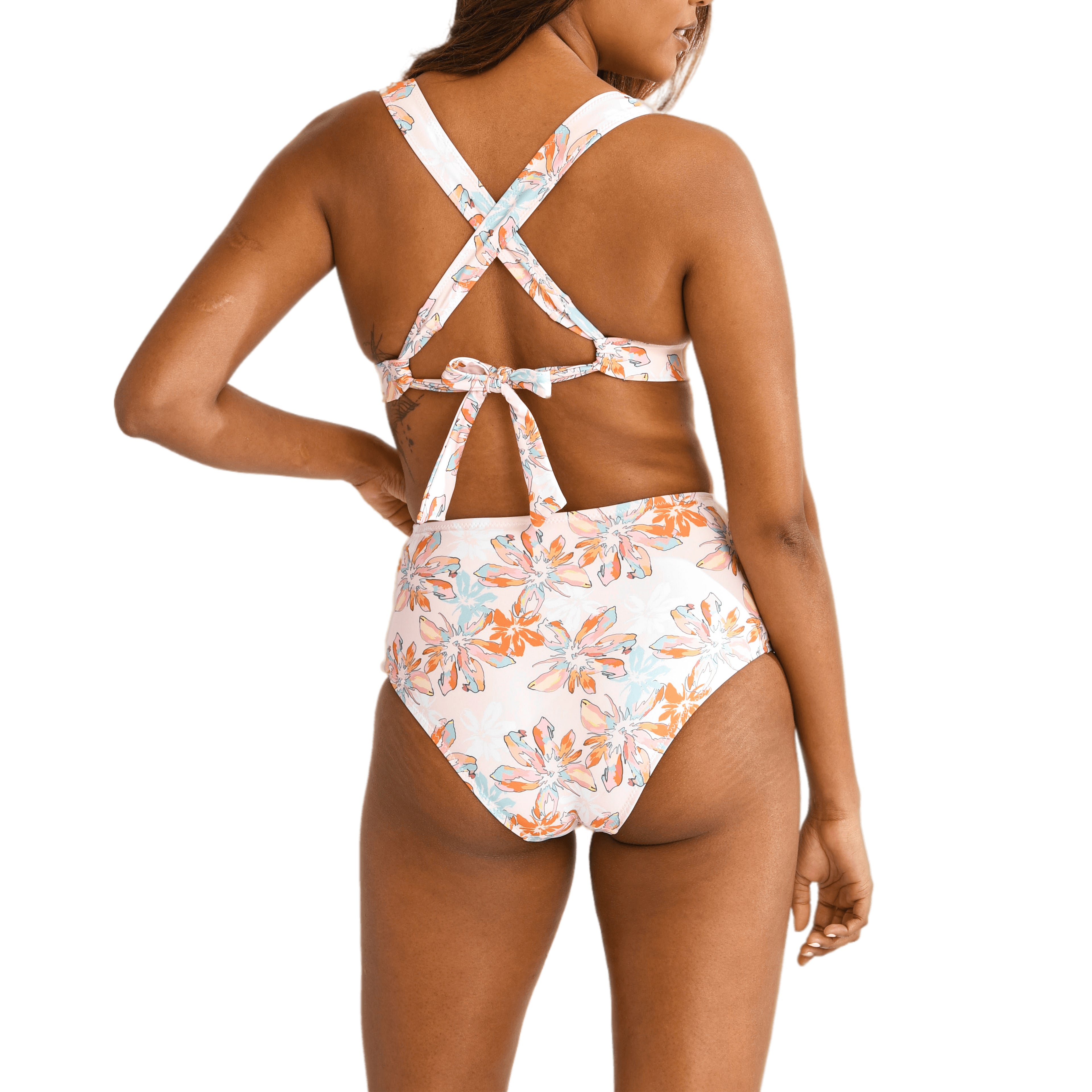 Aima Dora - High Waisted Bottom - Back / Hibiscus - Hibiscus