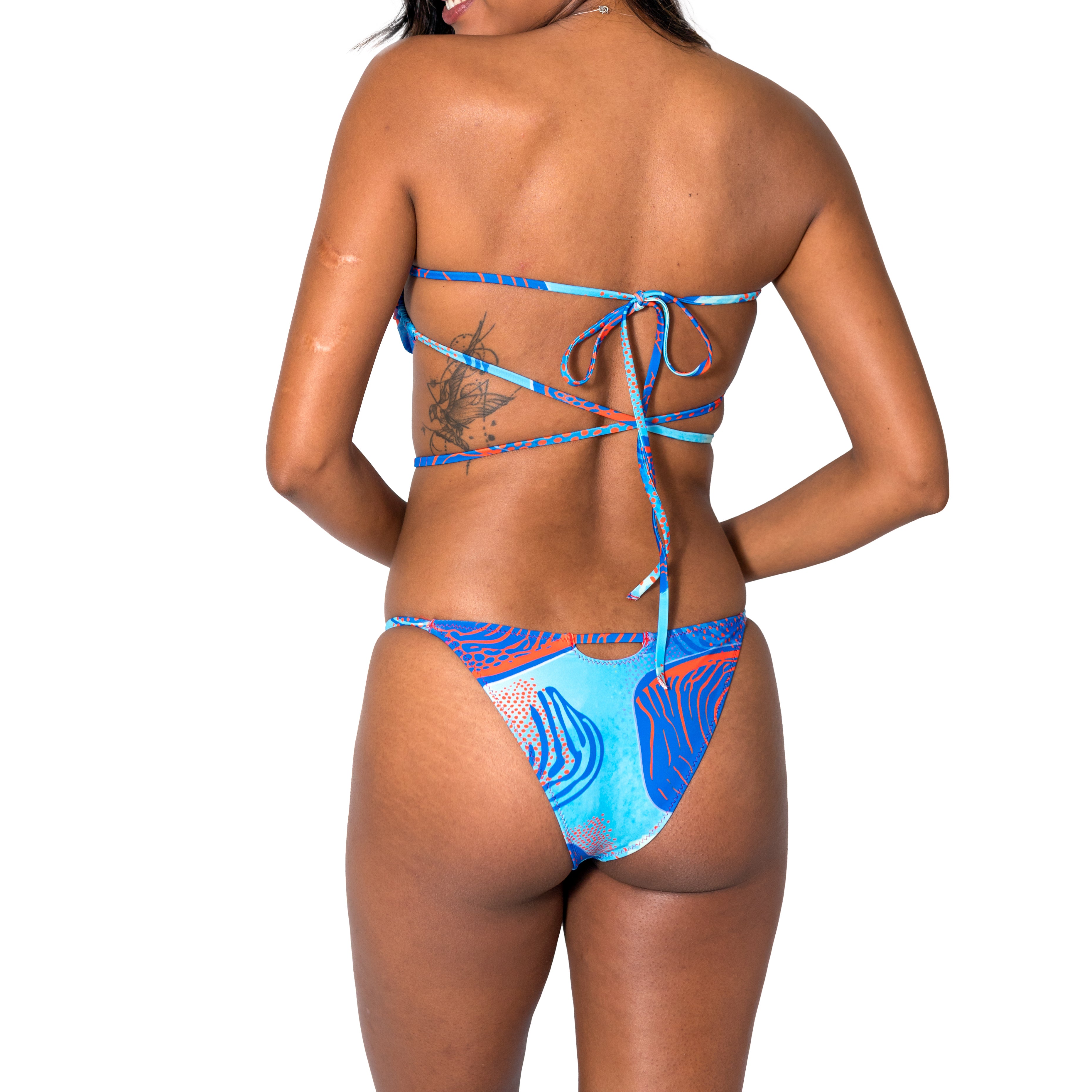 Aima Dora - Triangle Bandeau Top - Back / Indian Ocean - Océan Indien