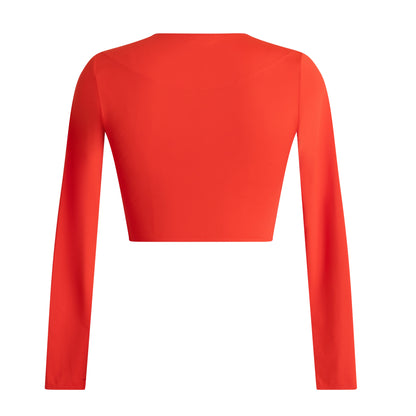 Aima Dora - Zip Up Short Rash Guard - UPV 50+ sun protection - Rear / papaya-solo - papaya-solo