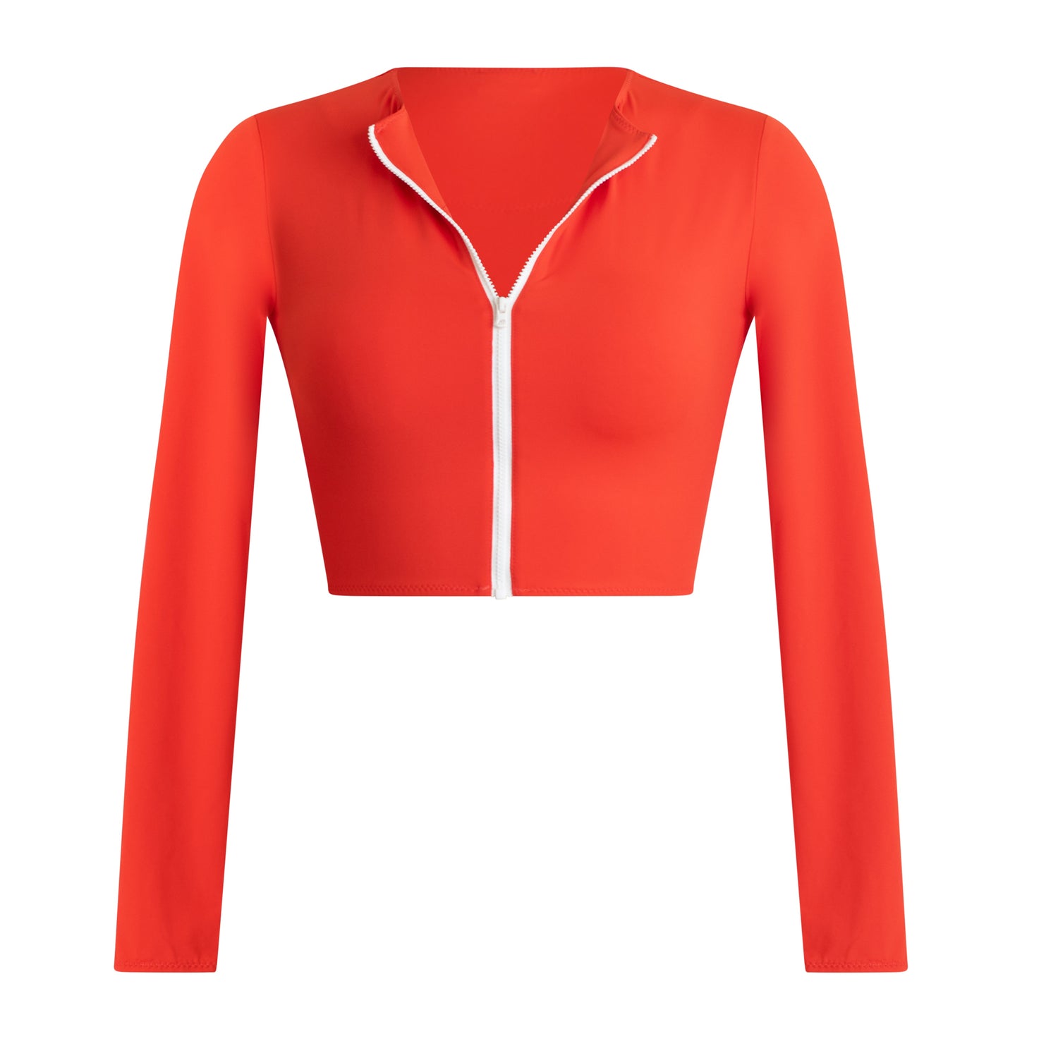 Aima Dora - Zip Up Short Rash Guard - UPV 50+ sun protection - Front / papaya-solo - papaya-solo