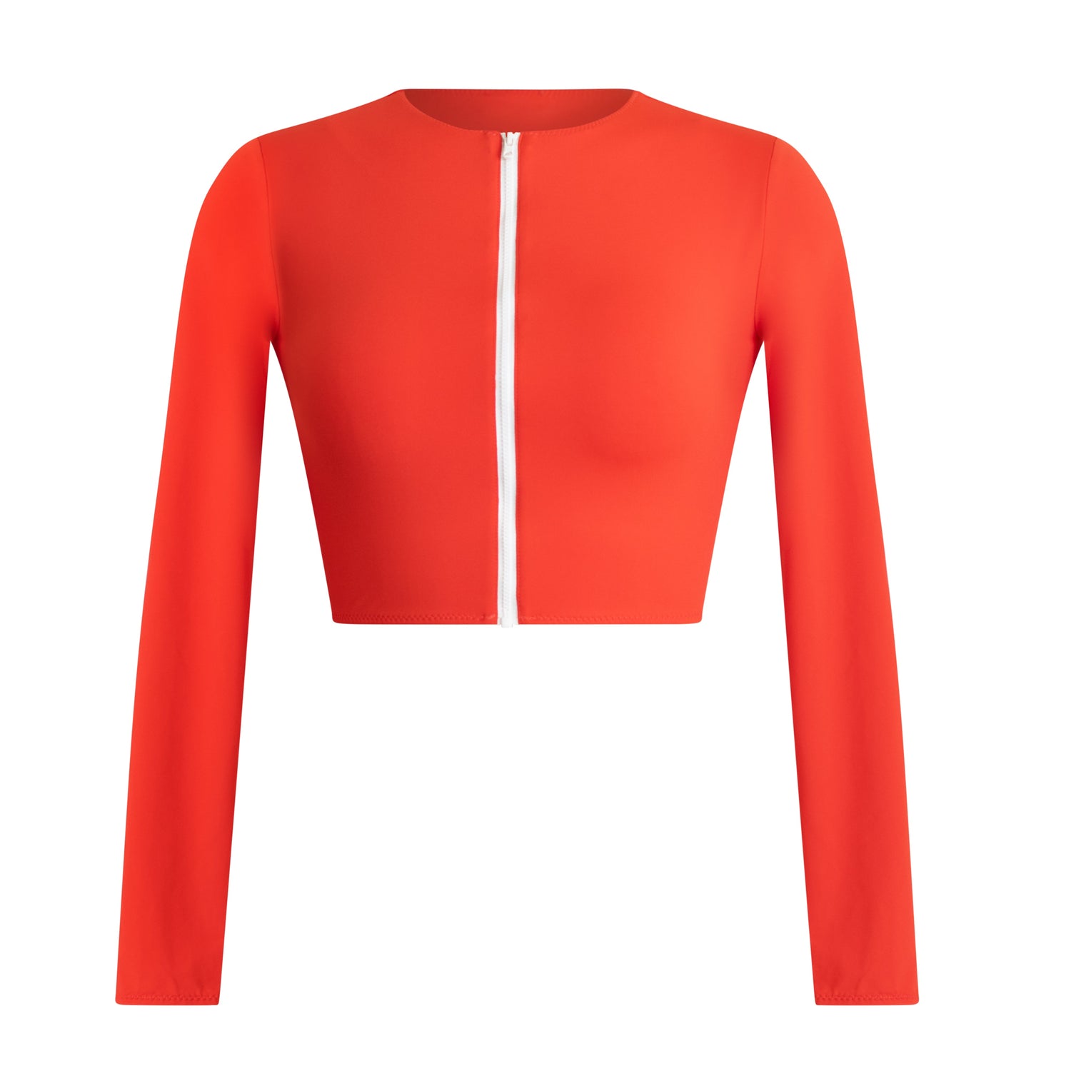 Aima Dora - Zip Up Short Rash Guard - UPV 50+ sun protection - Front / papaya-solo - papaya-solo