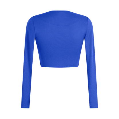 Aima Dora - Zip Up Short Rash Guard - UPV 50+ sun protection - Rear / Blue Wave - Blue Wave