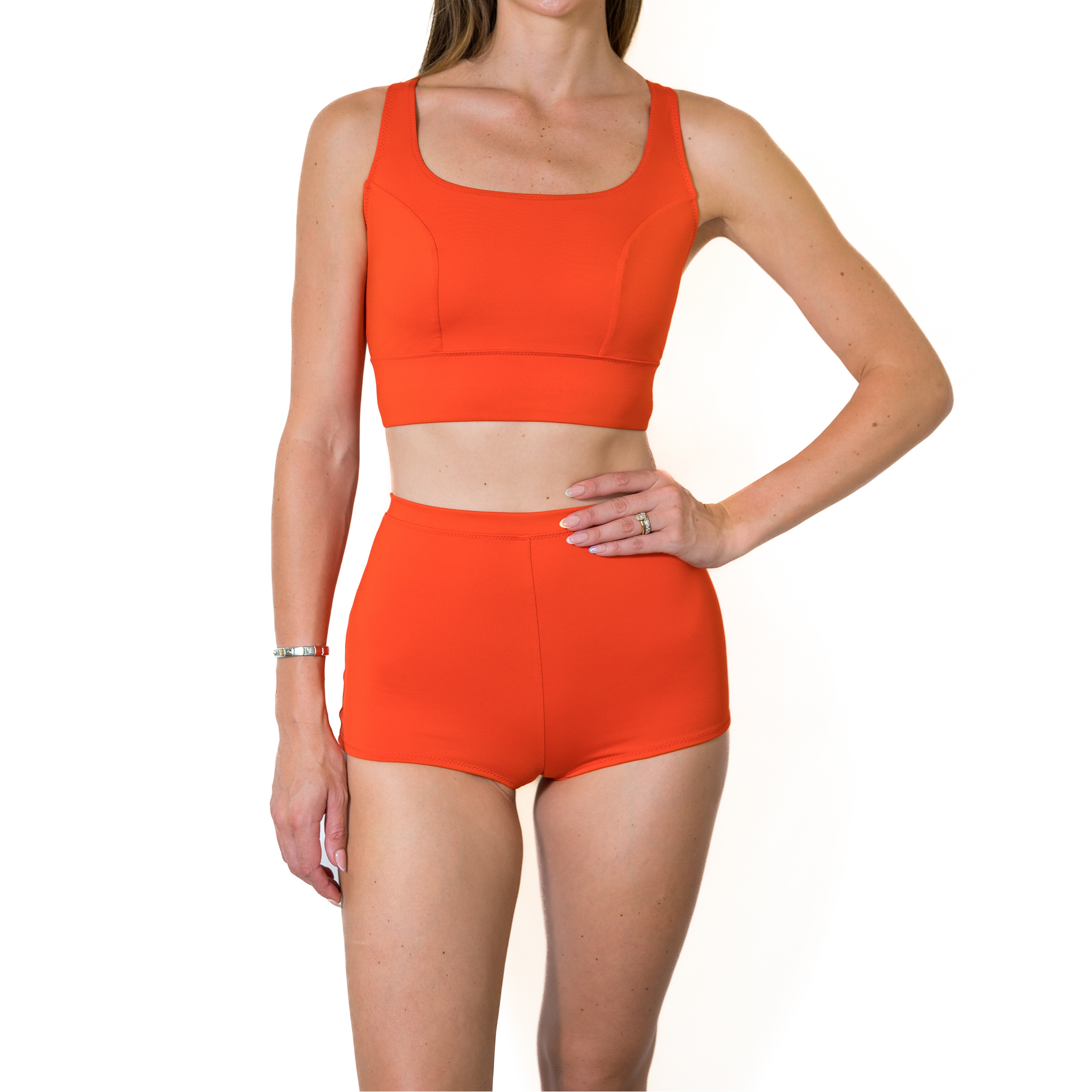 Aima Dora- Cross Back Top - Front / Papaya Solo - Papaye