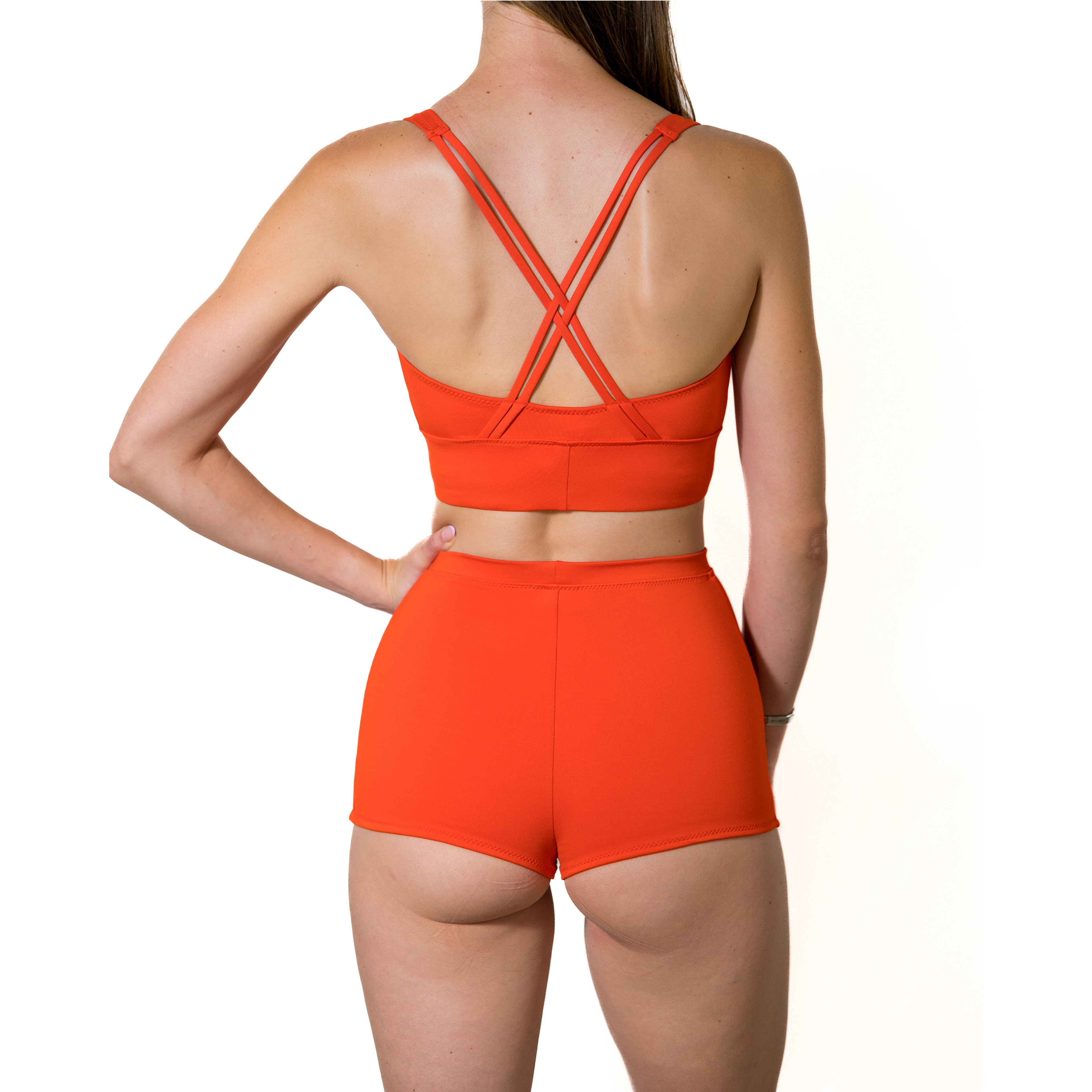 Aima Dora- Cross Back Top - Back / Papaya Solo - Papaye