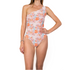 Aima Dora-Asymmetrical Swimsuit-Hibiscus-Front - Hibiscus