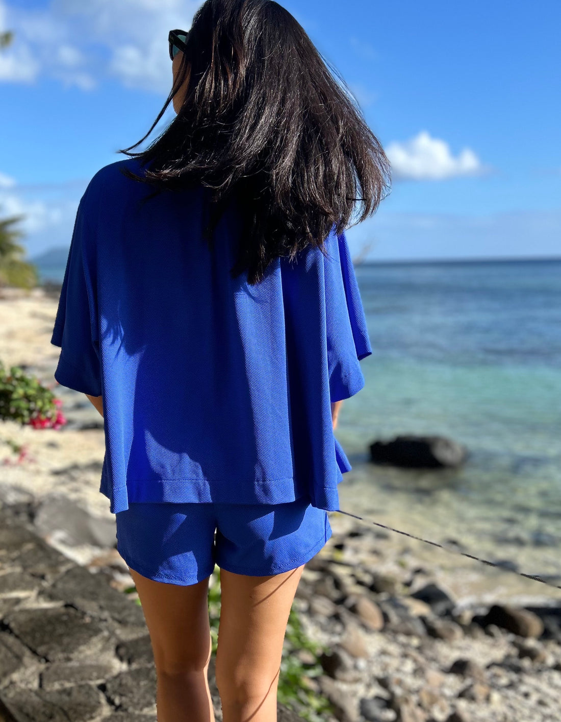 Aima Dora- Beach Shirt - Back / Blue Wave - Blue Wave