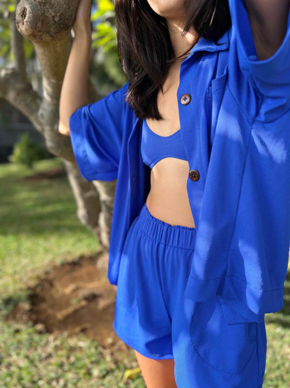Aima Dora - Beach Shirt - Front / Blue Wave - Blue Wave