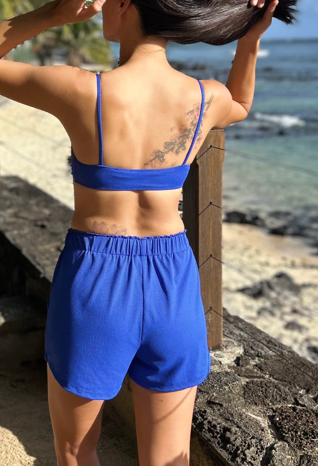 Aima Dora- Beach Shorts - Back / Blue Wave - Blue Wave